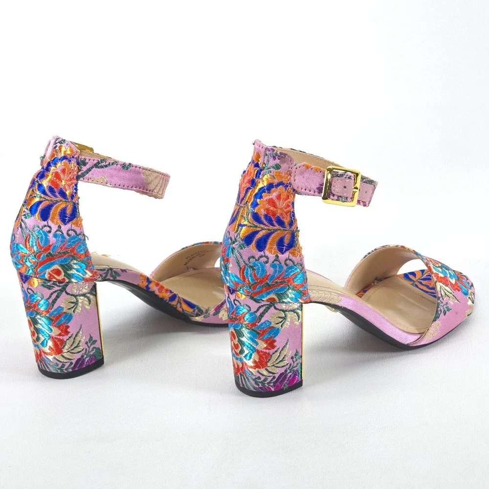 J Renee Flaviana High Heel Pumps Women 6M Floral Peep Toe Strappy Office Siren‎
